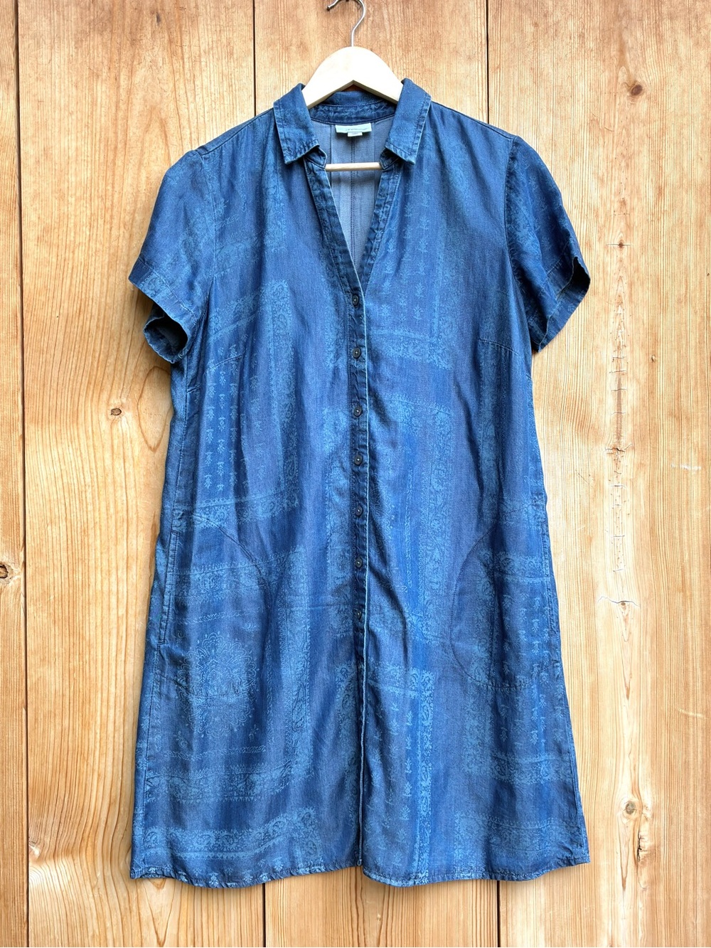 J. Jill Blue Chambray Dress With Pockets Sz MP